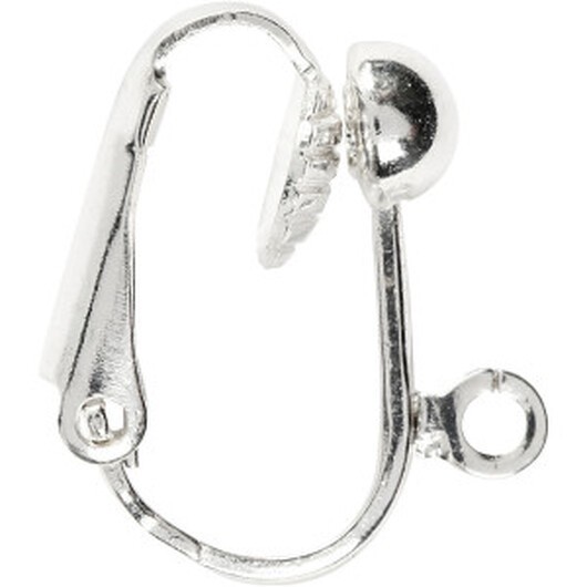 Ãronclips, L: 16,5 mm, B: 1,5 mm, Hålstl. 1,6 mm, försilvrad, 40 st./ 1 förp.