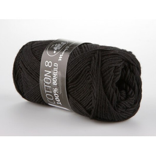 Mayflower Cotton 8/4 Garn Unicolor 1443 Svart