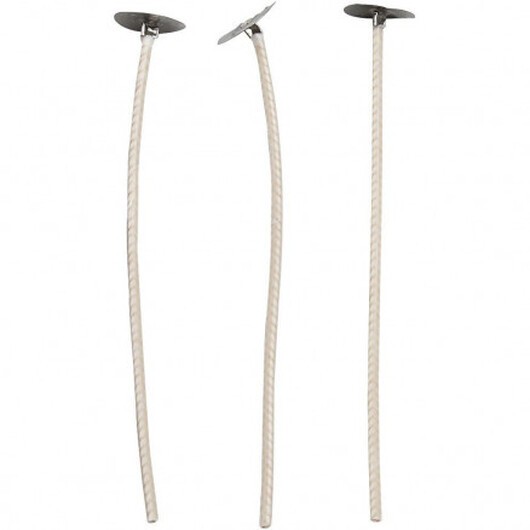 Vaxade ljusvekar, L: 10 cm, tjocklek 2 mm, 50 st.