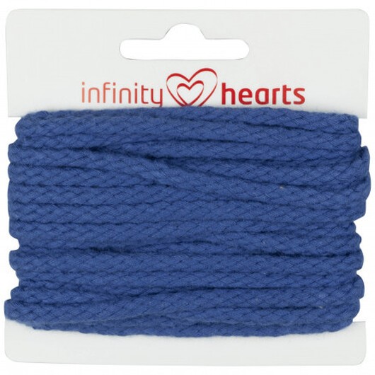 Infinity Hearts Anoraksnöre Bomull rund 5mm 650 Blå - 5m