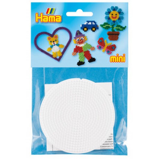 Hama Mini Påse 5205 Rund Pärlplatta Vit 8x8cm - 2 st