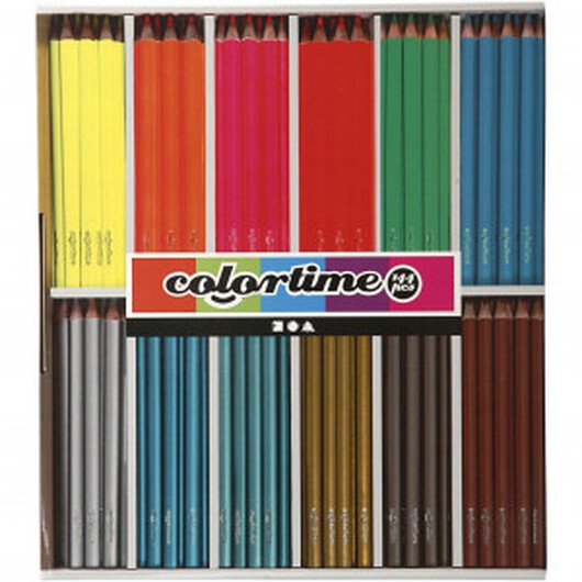 Colortime Färgblyerts, metallicfärger, neonfärger, L: 17,45 cm, kärna