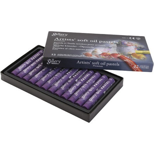 Gallery oljepastellkritor, L: 7 cm, Dia. 11 mm, tjocklek 11 mm, violet, 12 st./ 1 förp.