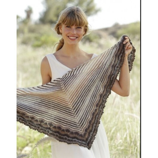 Cafe by DROPS Design - Sjal Stickmönster 150x50 cm