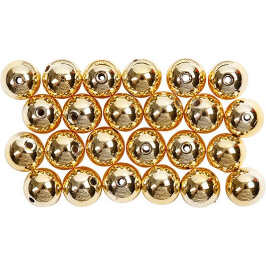 Vaxpärlor, diam. 8 mm, hålstorlek 1 mm, guld, 50 st / 1 frp.