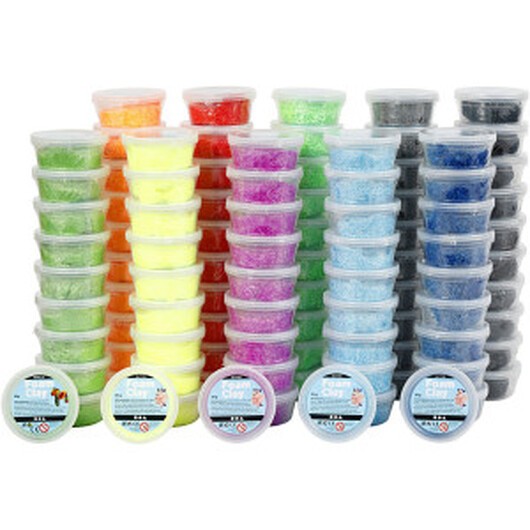 Foam ClayÂ® , mixade färger, 10x10 burk/ 1 förp.