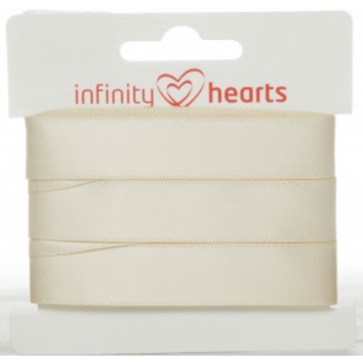 Infinity Hearts Satinband Dubbelsidigt 15mm 810 Natur - 5m