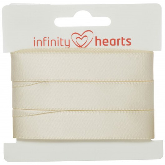 Infinity Hearts Satinband Dubbelsidigt 15mm 810 Natur - 5m