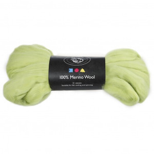 Kardad ull - Merino Garn, 21 my, 100 g, lime