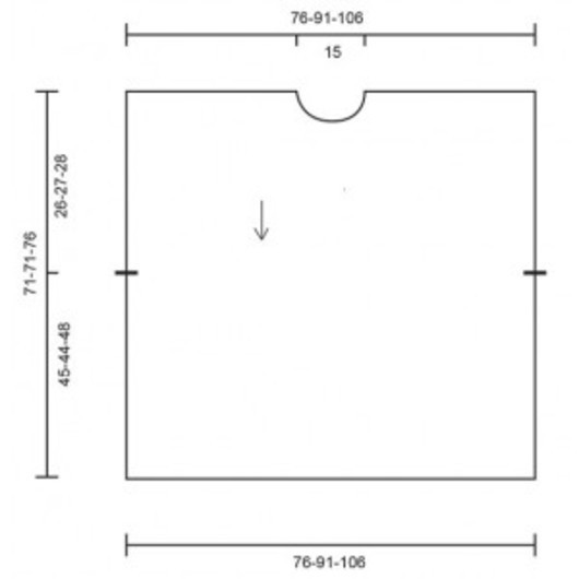 Graceful Mermaid by DROPS Design - Poncho Virk-mönster strl. S/M - XXL-XXXL