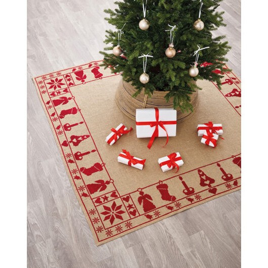 Permin Broderikit Röda motiv 170x170cm