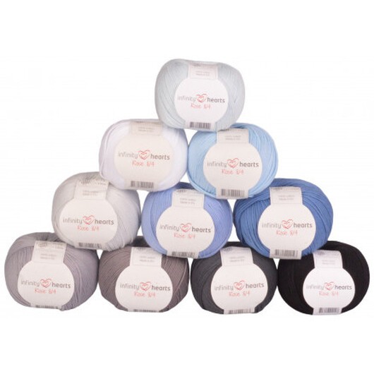Infinity Hearts Rose 8/4 Garnpaket 14 Blå och Grå nyanser - 10 st