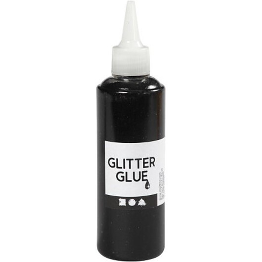 Glitterlim, svart, 118 ml/ 1 flaska