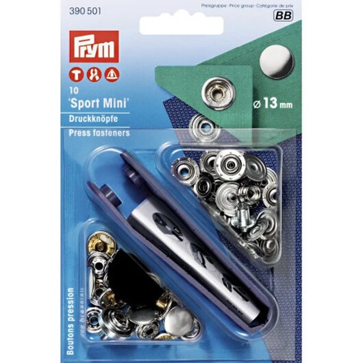 Prym Tryckknappar Sport Mini Silver 13mm - 10 st