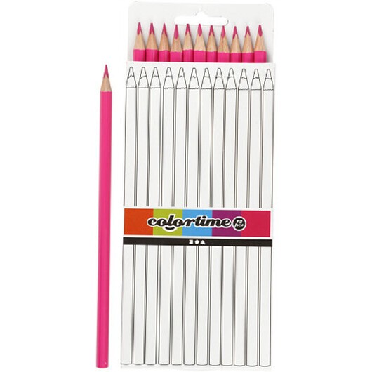 Colortime Färgblyerts, L: 17 cm, kärna 3 mm, rosa, 12 st./ 1 förp.