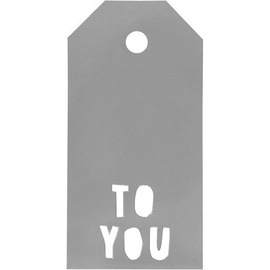 Manillamärken, TO YOU, stl. 5x10 cm, 300 g, silver, 15 st./ 1 förp.