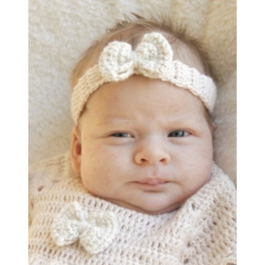 Baby Butterfly by DROPS Design - Baby Hårband Virk-mönster strl. 0/1 mdr - 3/4 år