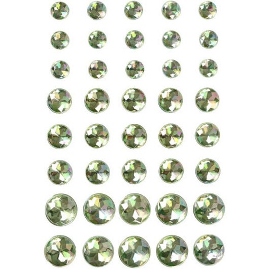 Strass, storlek 6+8+10 mm, grön, 40 st / 1 frp.