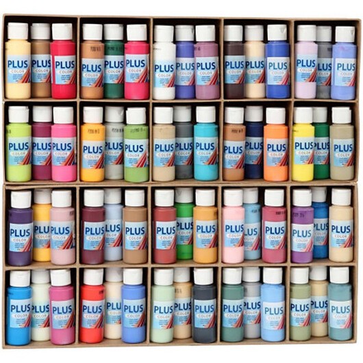 Plus Color Hobbyfärg, mixade färger, 60x60 ml/ 1 förp.