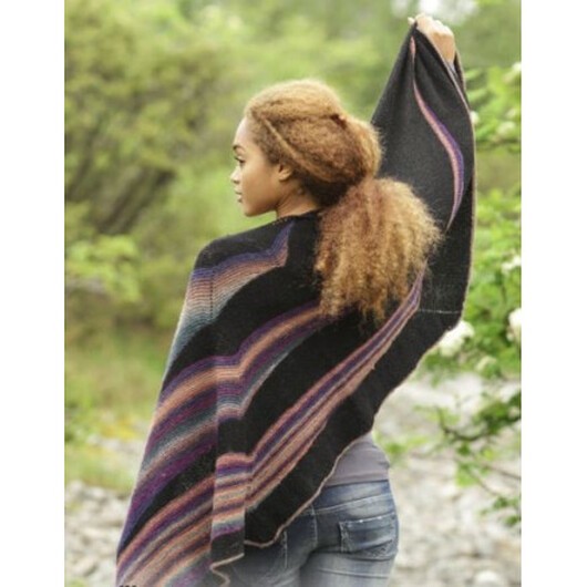 Colours in the Dark by DROPS Design - Sjal Stick-mönster 180x47 cm