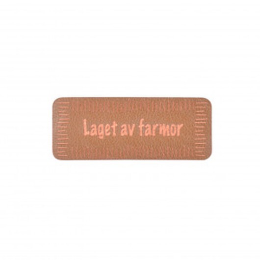 Label Norsk Norsk Label "Laget av Farmor" Imiterat läder Brun 5x2 cm - 1 st