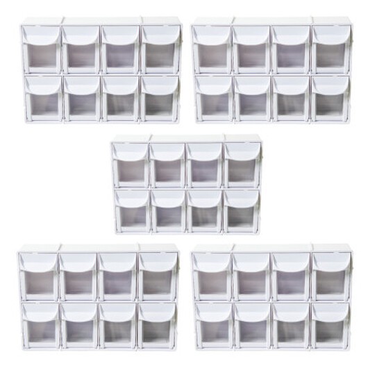 Infinity Hearts Lådsystem / Förvaringsställ / Lådställ Plast Vit 8 lådor 30,3x8,7x20,3cm 5 st.