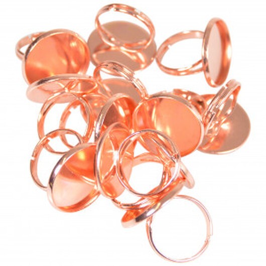 Infinity Hearts Fingerring DIY Järn Roséguld 20mm - 10 st.