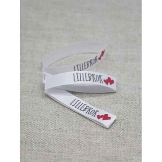 Etikett Lillebror Vit - 5 st.