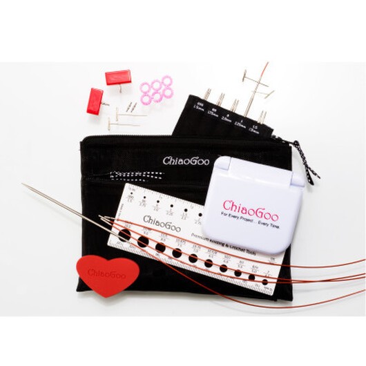 ChiaoGoo Lace Twist Mini Ändstickor Rostfritt kirurgiskt stål 55-75 cm 1,5-2,5 mm 5 storlekar