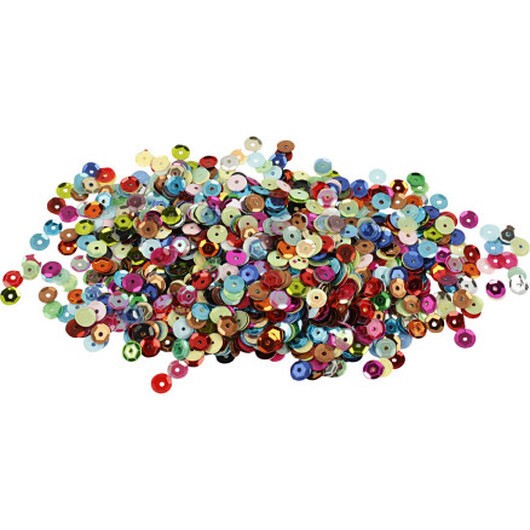 Paljetter, runda, stl. 6 mm, 10 g/ 1 förp.