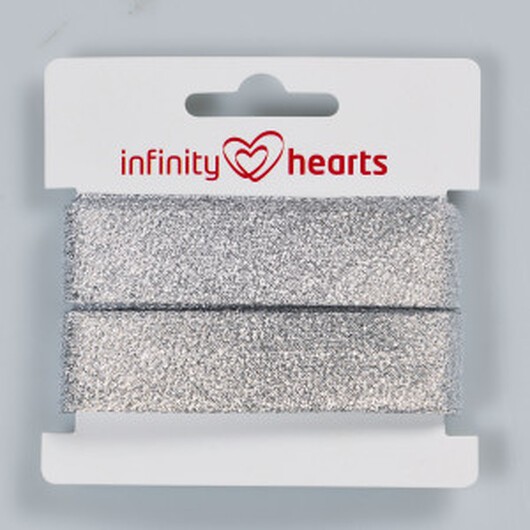Infinity Hearts Lurex diagonaltejp 40/20mm 01 Silver