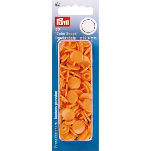 Prym Color Snaps Tryckknappar Plast Rund Orange 12,4mm - 30 st.