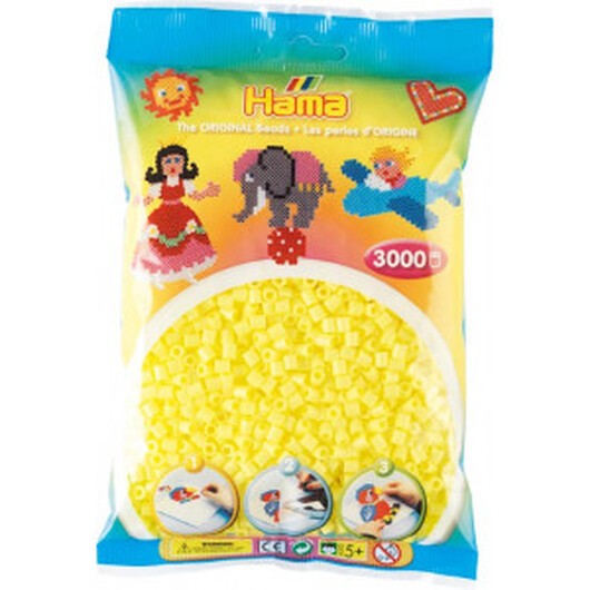 Hama Midi Pärlor 201-43 Pastell Gul - 3000 st.