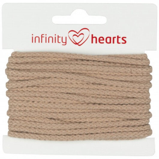 Infinity Hearts Anoraksnöre Bomull rund 3mm 820 Beige - 5m