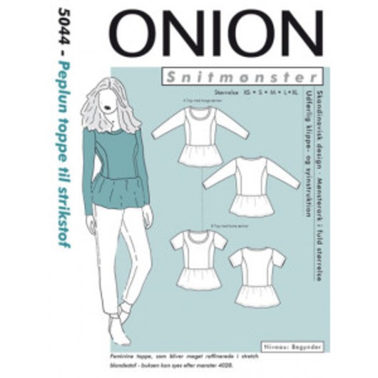 ONION Snittmönster 5044 Peplum Topp Str. XS-XL
