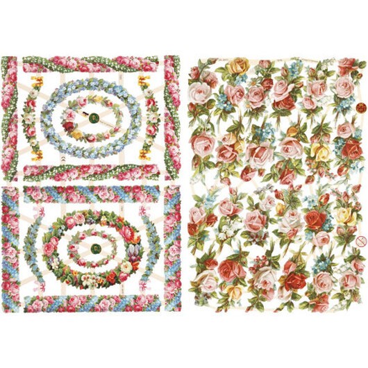 Glansiga bilder, små blommor, ark 16,5x23,5 cm, 2 ark/1 frp.