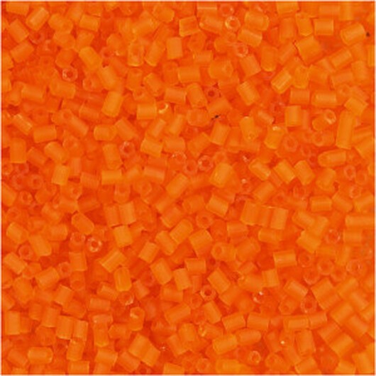 Rocaipärlor, transparent orange, 2-cut, Dia. 1,7 mm, stl. 15/0 , Hålstl. 0,5 mm, 500 g/ 1 påse