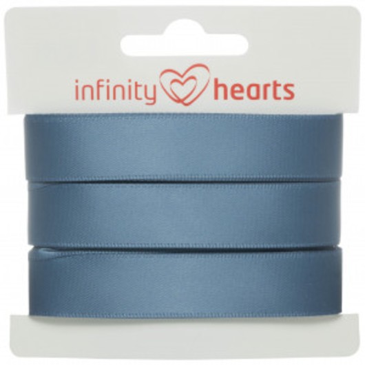 Infinity Hearts Satinband Dubbelsidigt 15mm 338 Blå - 5m