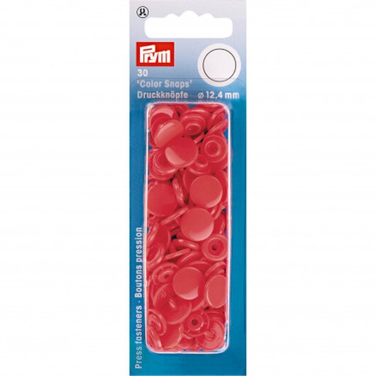 Prym Color Snaps Tryckknappar Plast Rund Mörk Röd 12,4mm - 30 st.