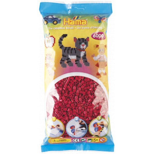 Hama Midi Pärlor 205-29 Vinröd - 6000 st.