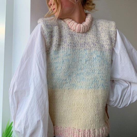 Candyfloss Slipover by Lykke Strik - Garnpaket till Candyfloss Slipover Str. XS-XL