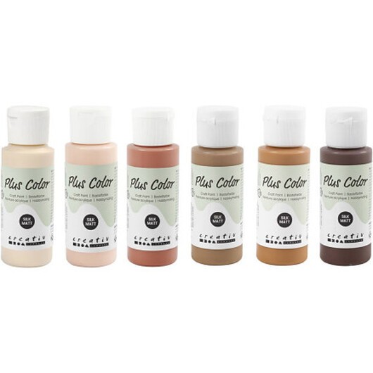 Plus Color Hobbyfärg, mixade färger, 6x60 ml/ 1 förp.