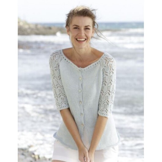 Sea Nymph Cardigan by DROPS Design - Jacka Stick-mönster strl. S - XXXL