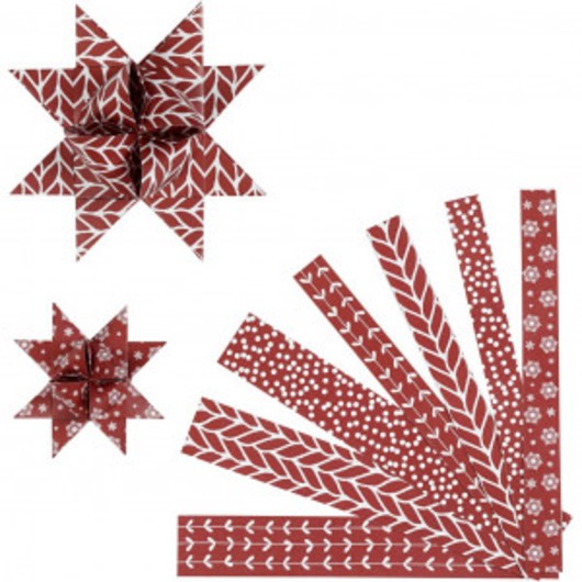 Vivi Gade Stjernestrimler Blomster Rød/Hvid 44-86cm 15-25mm Diameter 6