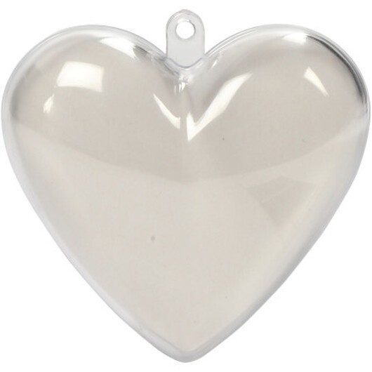 Dekorhjärta, H: 6,5 cm, transparent, 10 st / 1 frp.