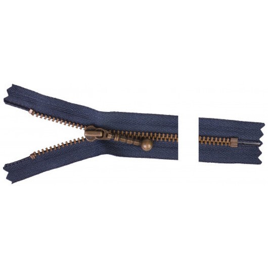 YKK Dragkedja/Blixtlås Antik Mässing 12cm 4mm Marin