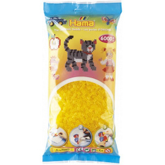Hama Midi Pärlor 205-14 Transparent Gul - 6000 st.