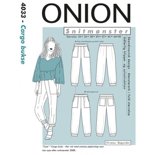 ONION Snittmönster 4033 Cargo Byxor Storlek 34-48