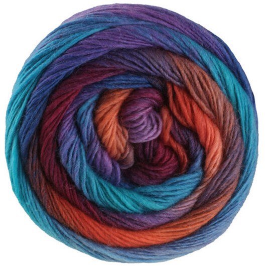 Lana Grossa Garn Mix 100 färger 8019 Blå/Dark Brown/Blå/Turkos/Lila/Röd-Violett