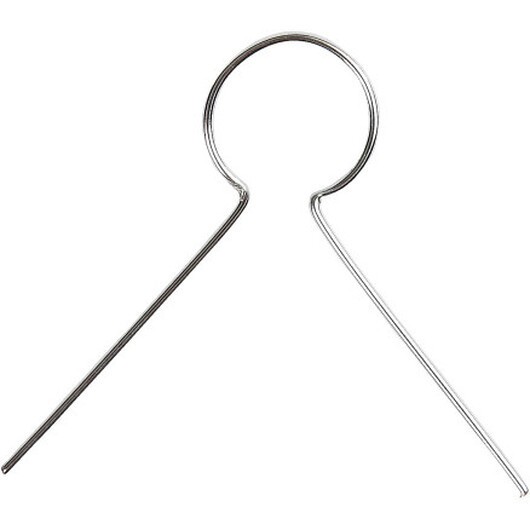 Upphängningskrokar, L: 22 mm, Hålstl. 8 mm, försilvrad, 50 st./ 1 förp.